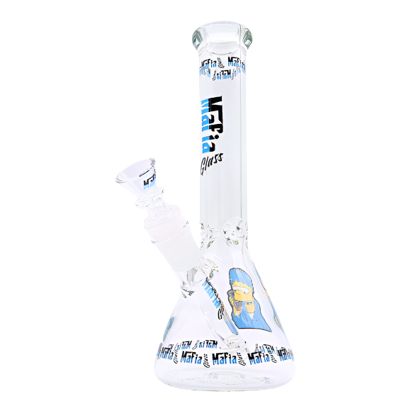 Mafia 9" Glass Beaker Bong - Blue - The Wee Smoke Shop