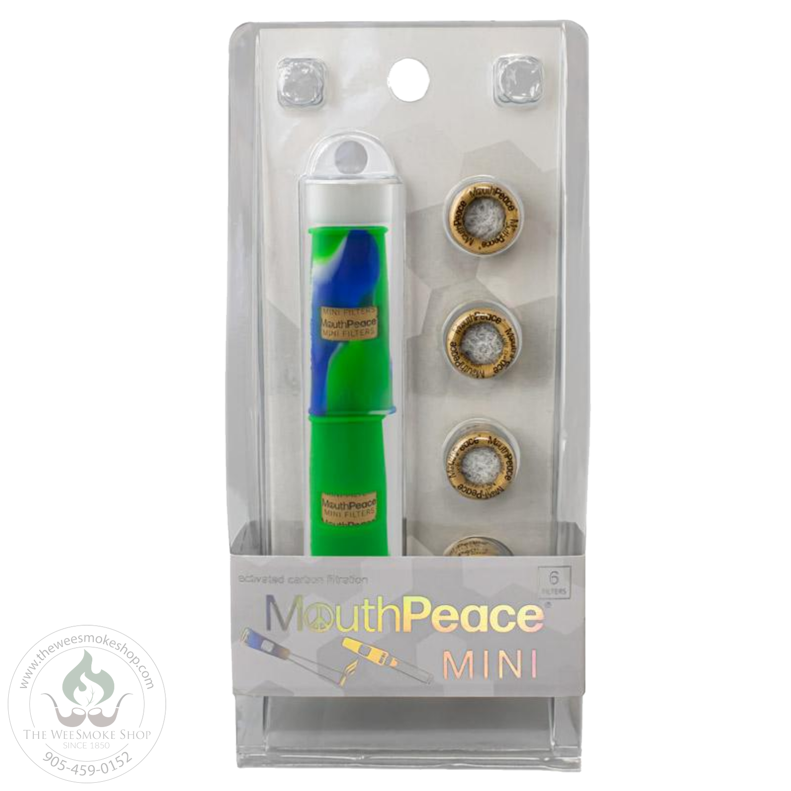 Moose Labs MouthPeace Mini in the color green and blue