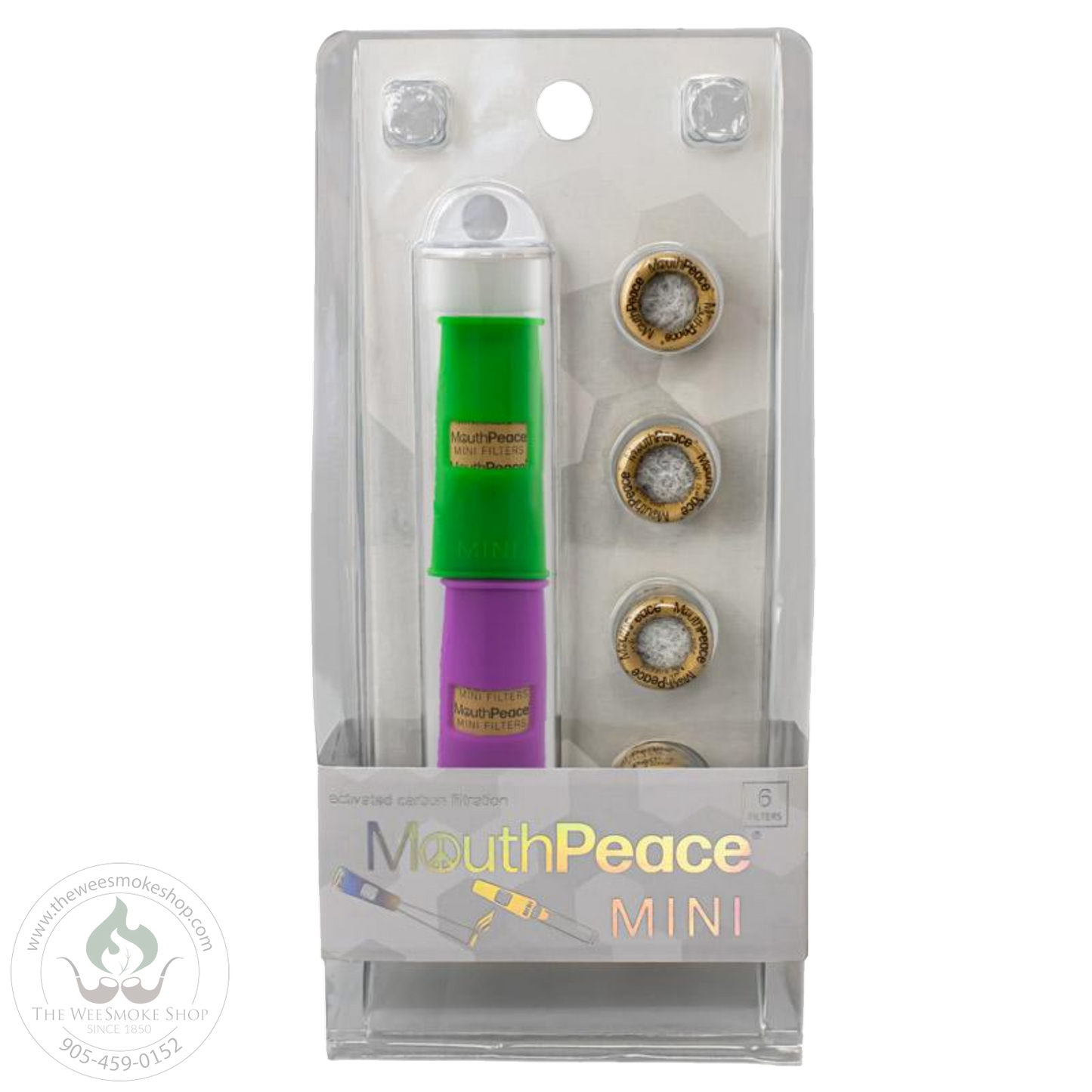 Moose Labs MouthPeace Mini in the color purple and green