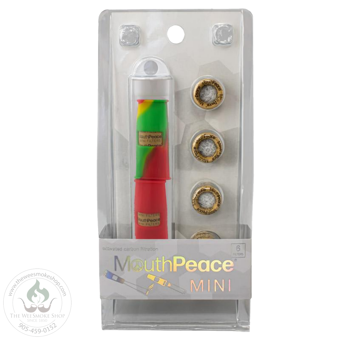 Moose Labs MouthPeace Mini in the color red and green swirl