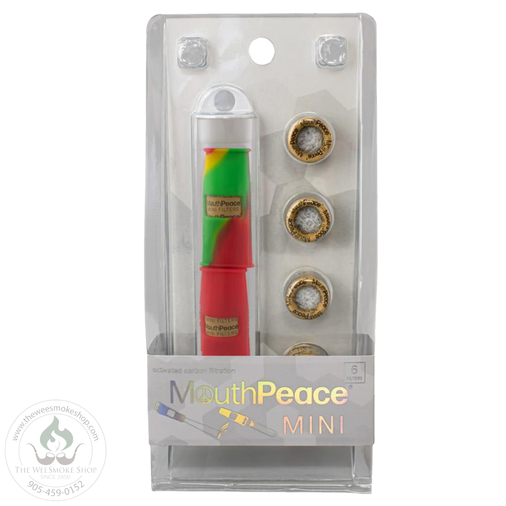 Moose Labs MouthPeace Mini in the color red and green swirl