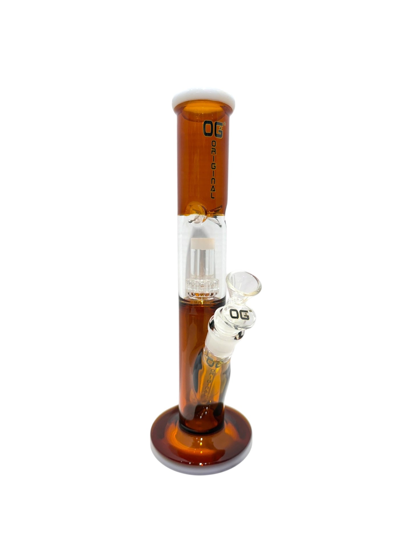 Amber OG 12" Coloured Glass Straight Shooter Bong - Bong - The Wee Smoke Shop