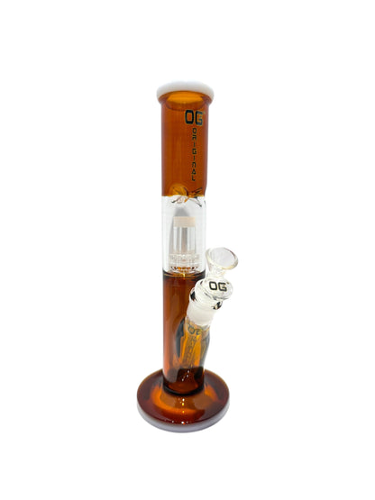 Amber OG 12" Coloured Glass Straight Shooter Bong - Bong - The Wee Smoke Shop
