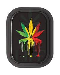 Rasta Leaf Drip-rolling tray-The Wee Smoke Shop