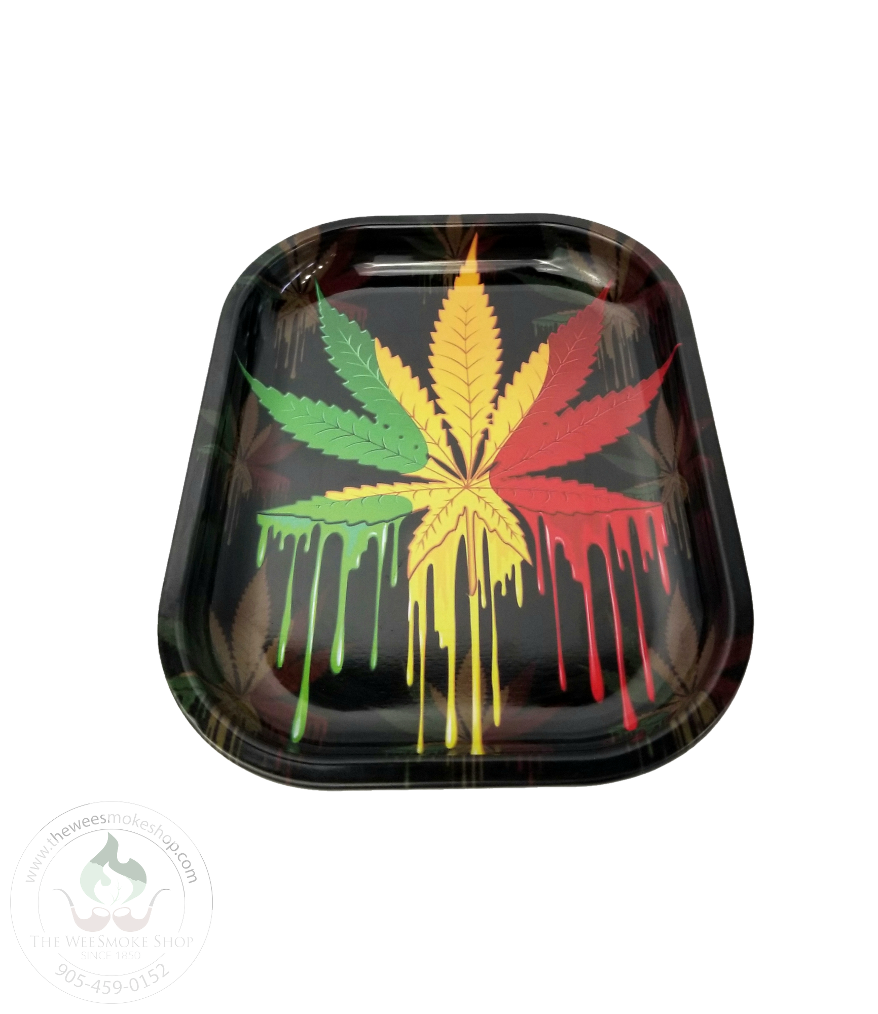 Rasta Leaf Drip-rolling tray-The Wee Smoke Shop