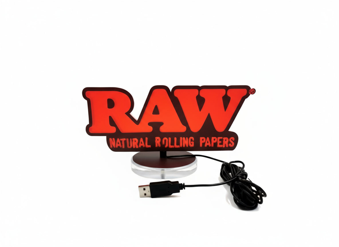 RAW LED Light Up Sign - The Wee Smoke Shop