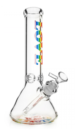 Red Eye 12" Glass Happy Pride Bong (7mm)-The Wee Smoke Shop