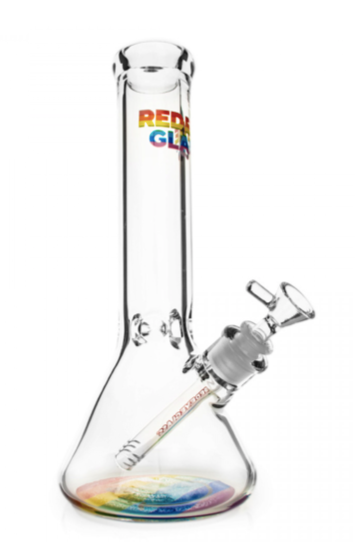 Red Eye 12" Glass Happy Pride Bong (7mm)-The Wee Smoke Shop