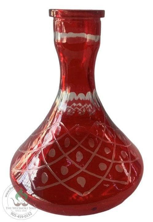 Glass Hookah Base (9") - Red - The Wee Smoke Shop