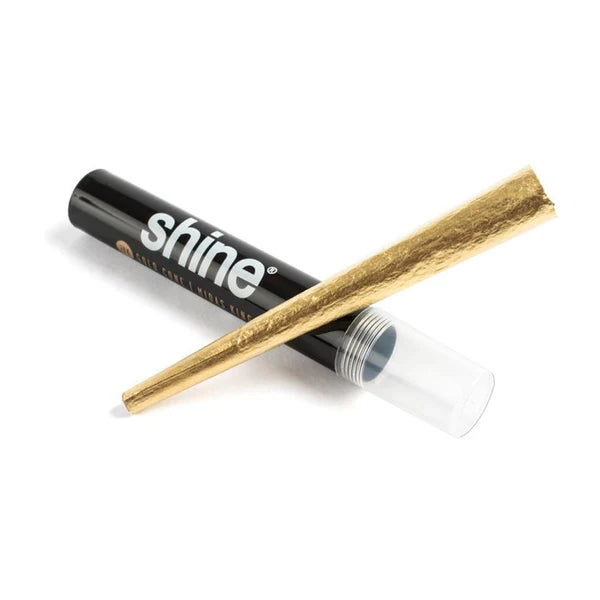 Shine 24K gold pre rolled cone, king size hemp blend cone with tube, luxury rolling cone, tobacco-free