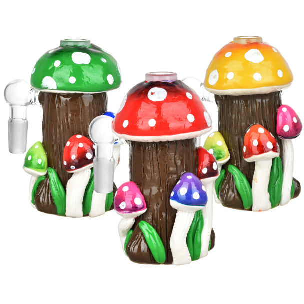  Shroom Cluster Glass & Enamel Ash Catcher - 4.75" - The Wee Smoke Shop