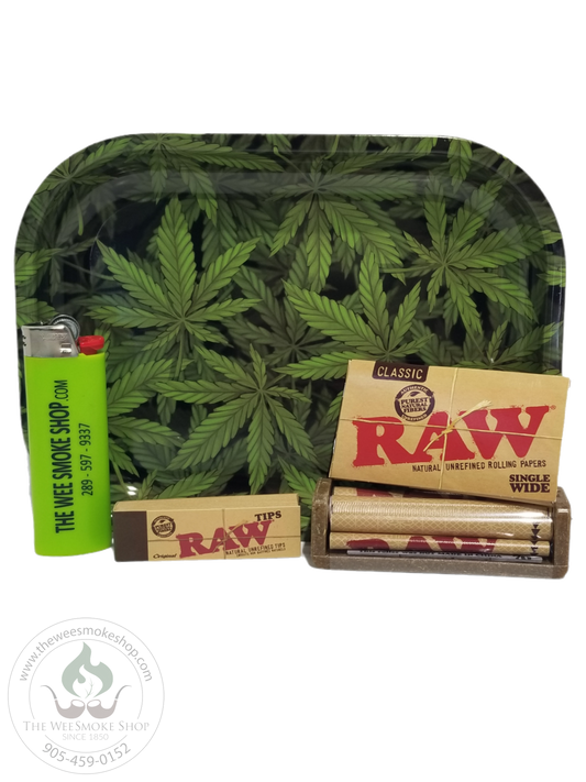 Single Wide RAW Rolling Bundle with Tray-Exclusive Bundle-The Wee Smoke Shop