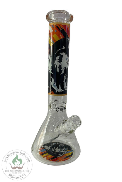 Colorful Design 1 Bong 14'' - 7 MM (Glow in the Dark)- Design 1- Wee Smoke Shop