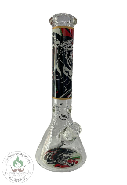 Colorful Design Bong 14'' - 7 MM (Glow in the Dark)-Design 4 - Wee Smoke Shop