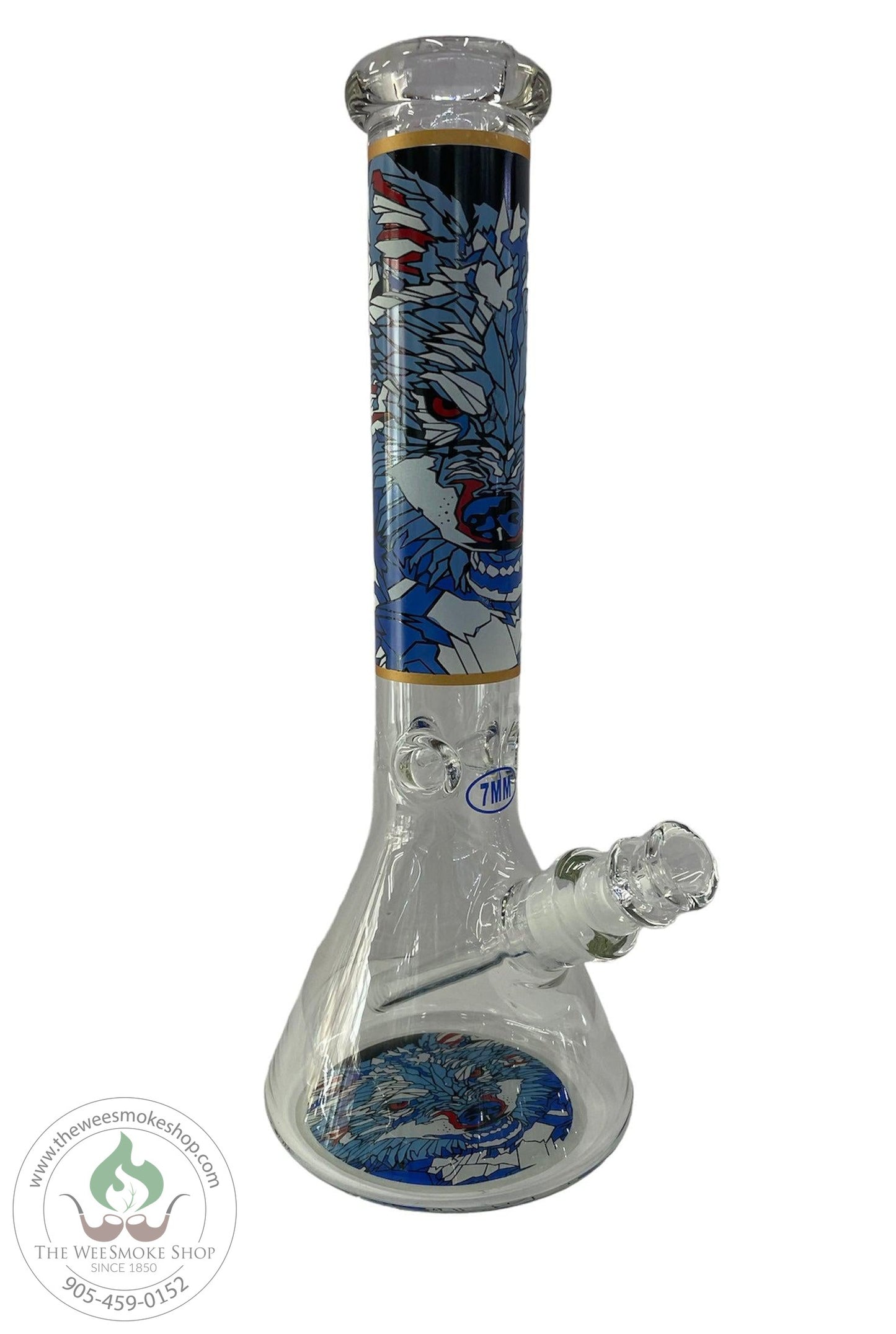 Colorful Design Bong 14'' - 7 MM (Glow in the Dark)- Design 5- Wee Smoke Shop