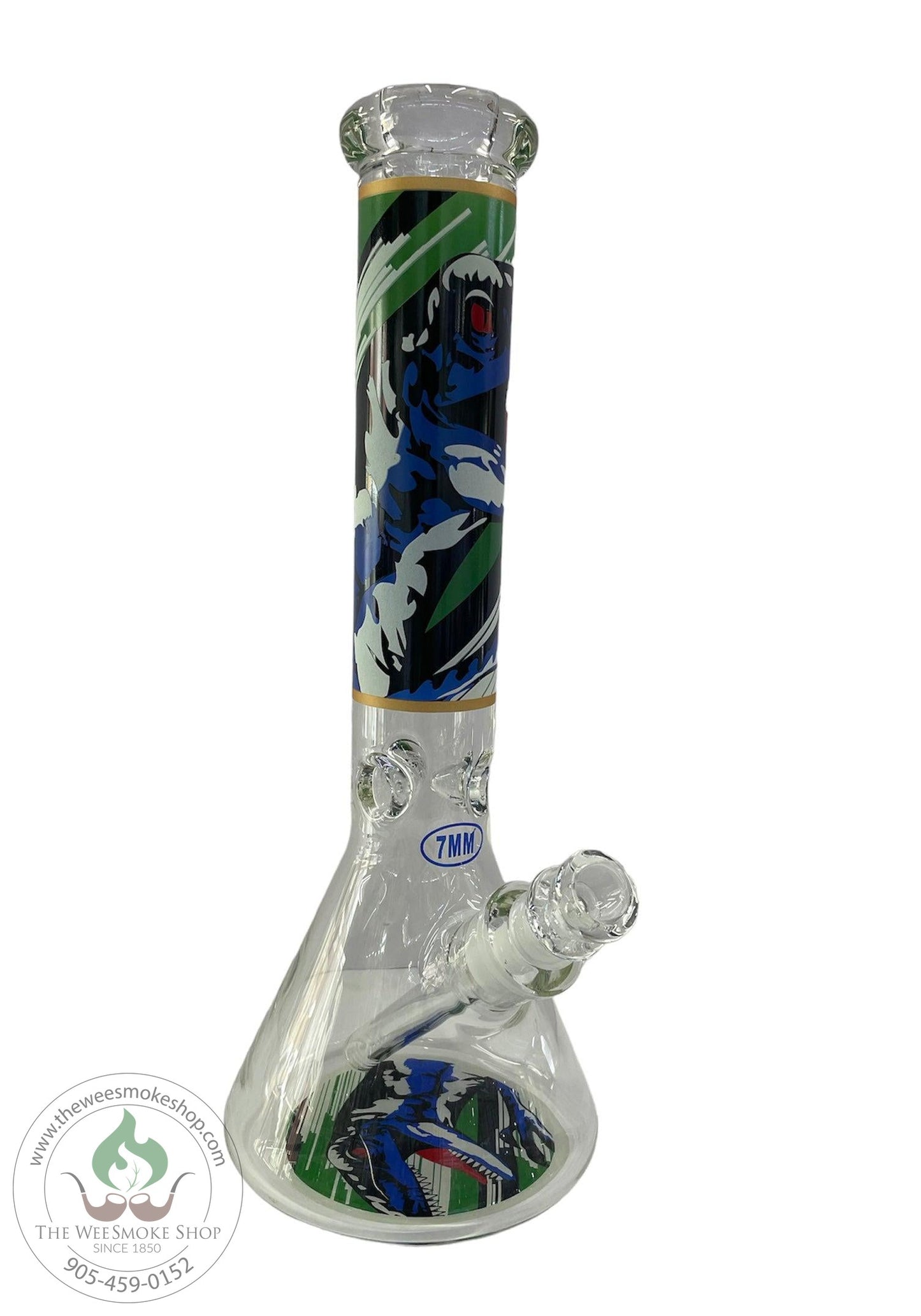 Colorful Design Bong 14'' - 7 MM (Glow in the Dark)-Design 6 - Wee Smoke Shop