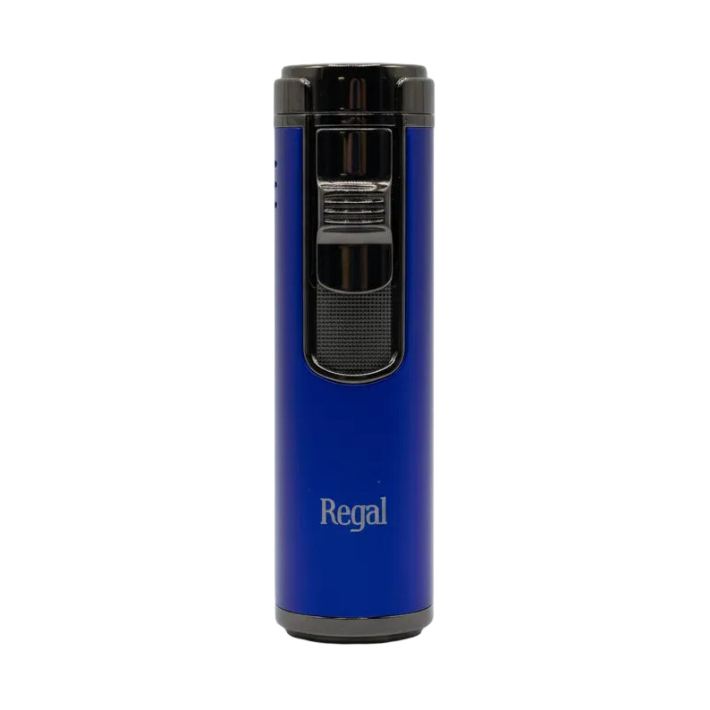 Blue Torch Lighter with 'Regal' branding on a white background