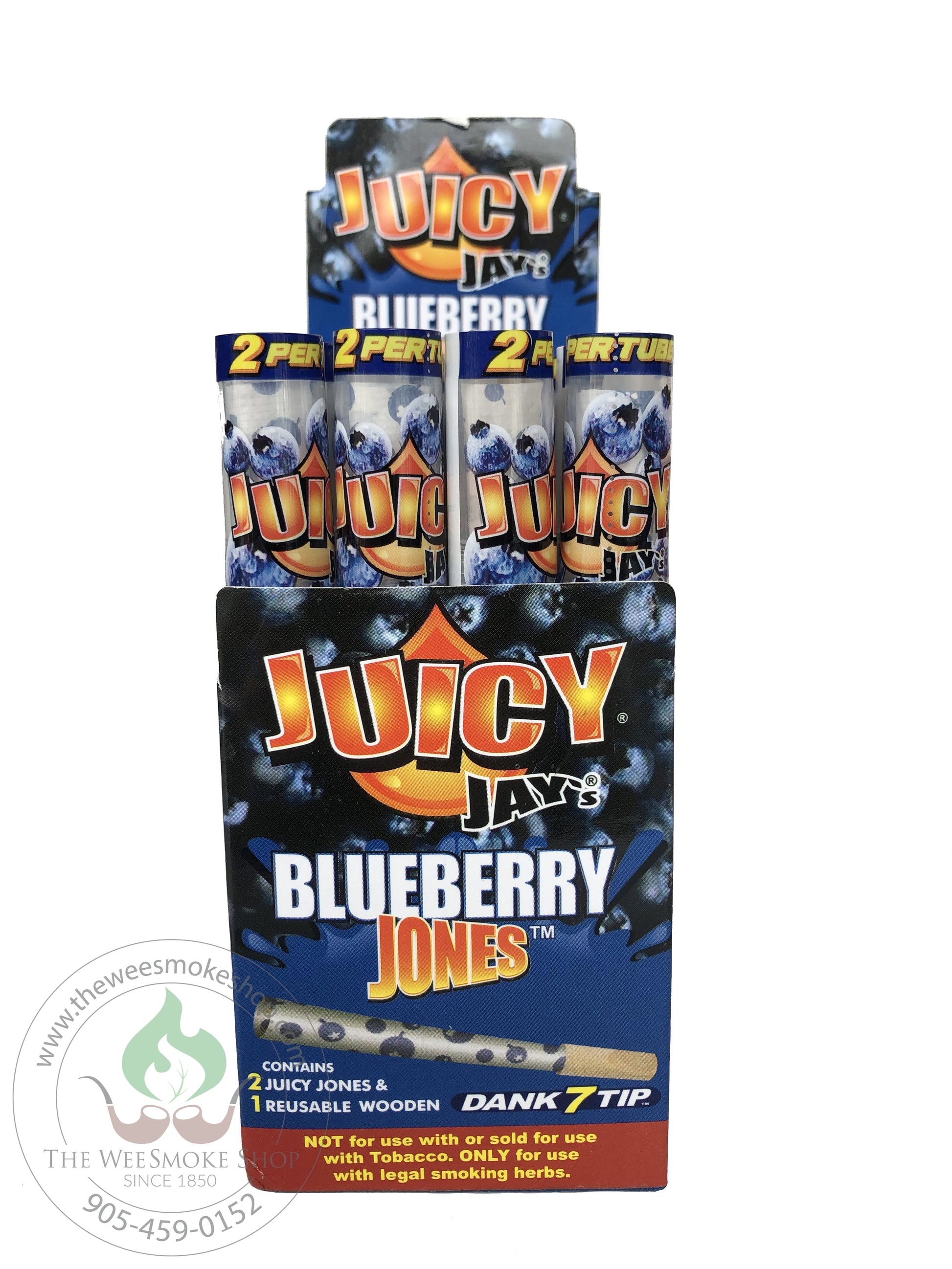 Blueberry jones juicy jay cones 2 cones and 1 reusable wooden tip.