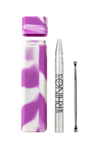 A collection of silicone dab straw kits in various colors with a stainless steel dabber tool.