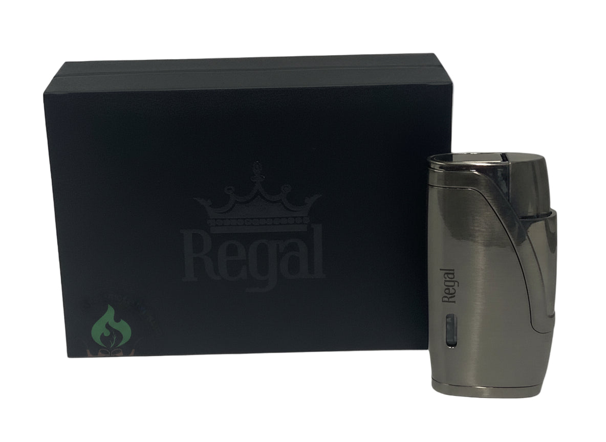 Glossy Silver Regal Studio Torch Lighter - Torch Lighter - The Wee Smoke Shop