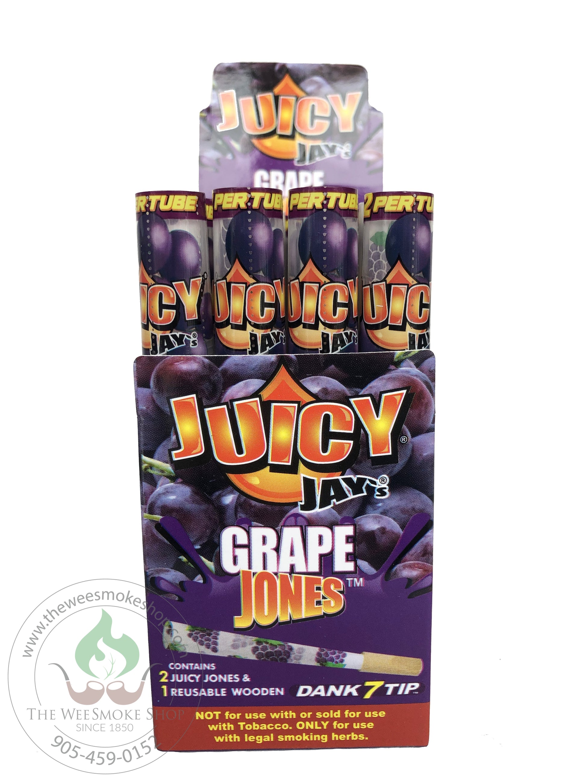 Grape jones juicy jay cones 2 cones and 1 reusable wooden tip.