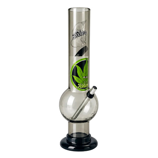 Herbies 12" Acrylic Bong-Black-Bong on clear background