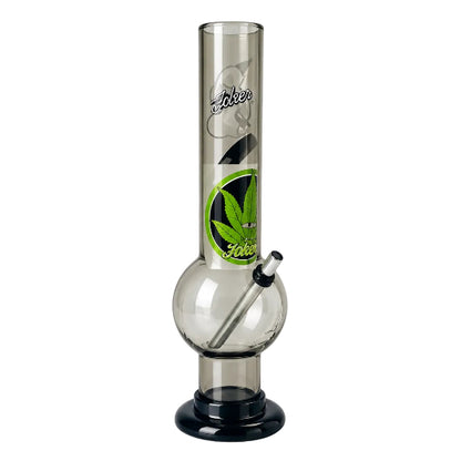 Herbies 12" Acrylic Bong-Black-Bong on clear background