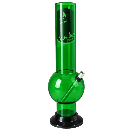 Herbies 12" Acrylic Bong-Green-Bong on clear background