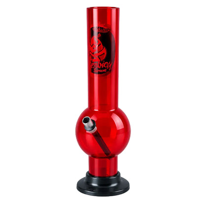 Herbies 12" Acrylic Bong-Red-Bong on clear background
