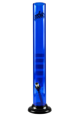 Herbies 15" Acrylic Straight Shooter Bong - Blue on clear background