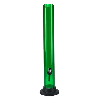 Herbies 15" Acrylic Straight Shooter Bong - Green on clear background