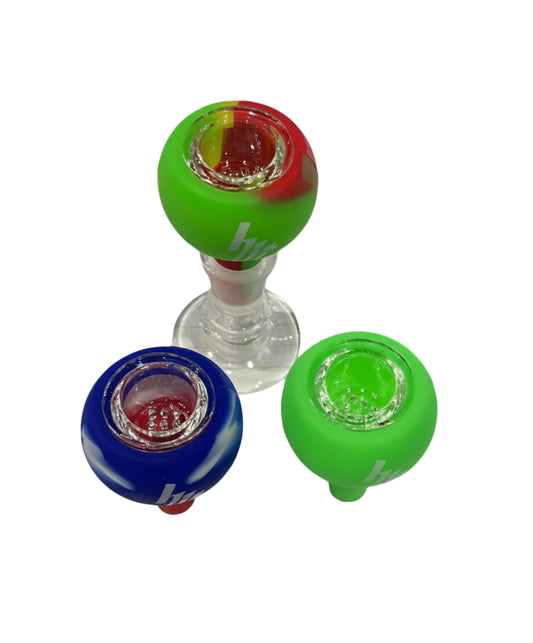 Hit  (14mm) Silicone Bowl - Blue -Green - Rasta - The Wee Smoke Shop