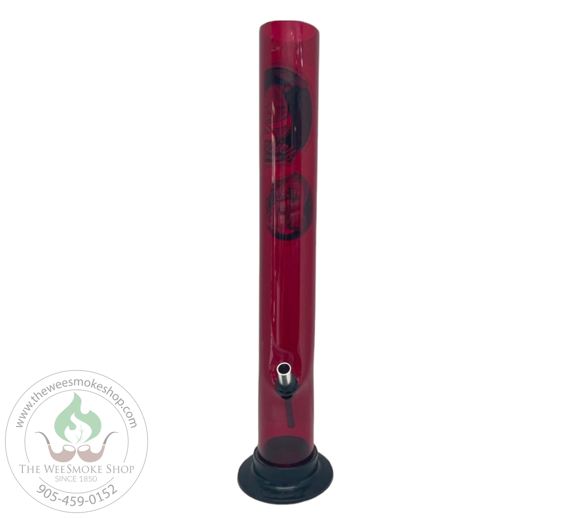 Herbies 15" Acrylic Straight Shooter Bong - Red - The Wee Smoke Shop