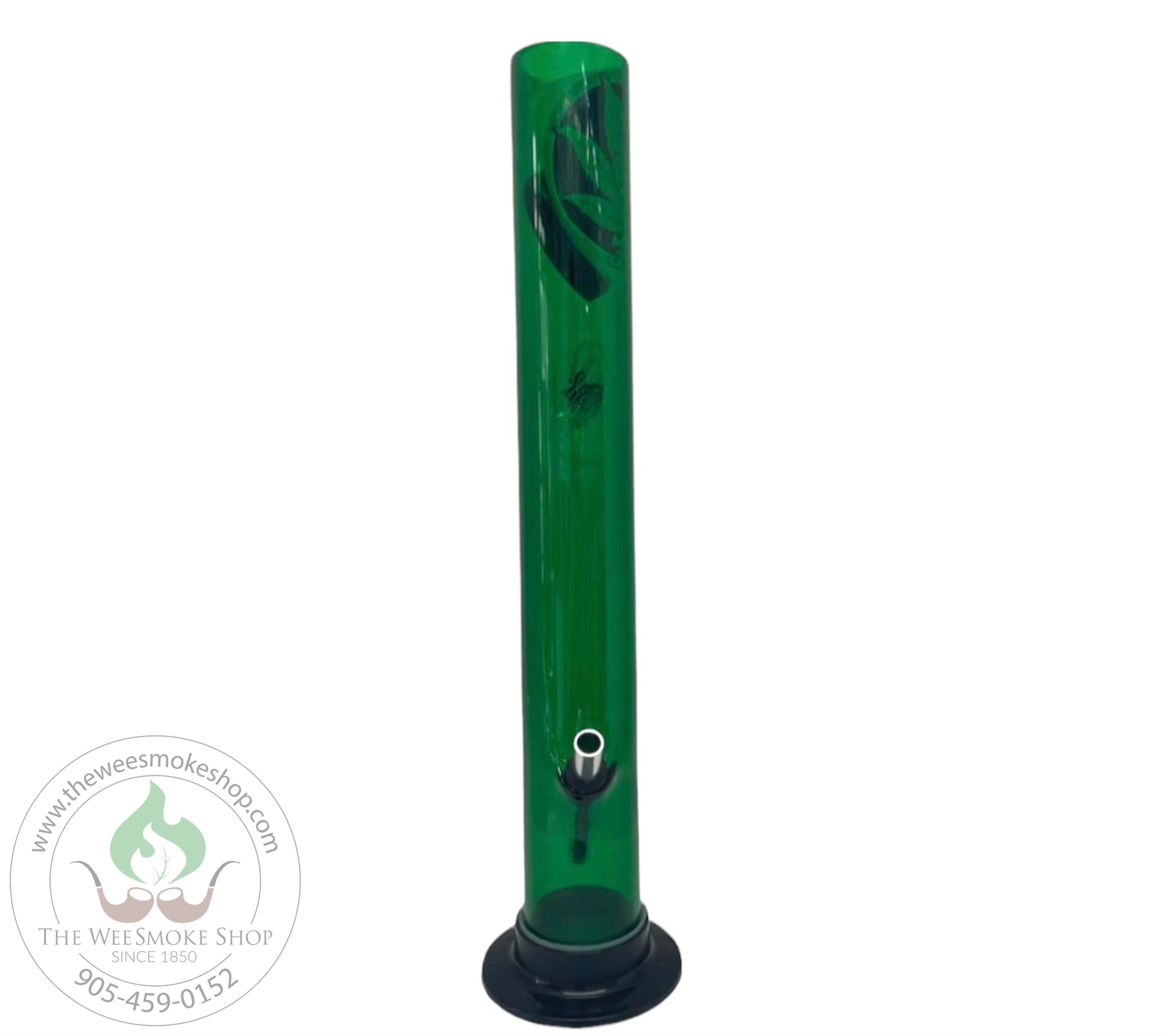 Herbies 15" Acrylic Straight Shooter Bong - Green - The Wee Smoke Shop