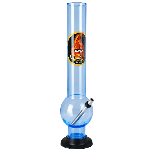 Light Blue Herbies 15" Acrylic Bong on clear background