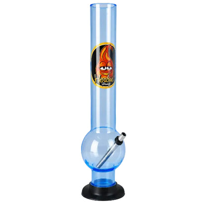 Light Blue Herbies 15" Acrylic Bong on clear background