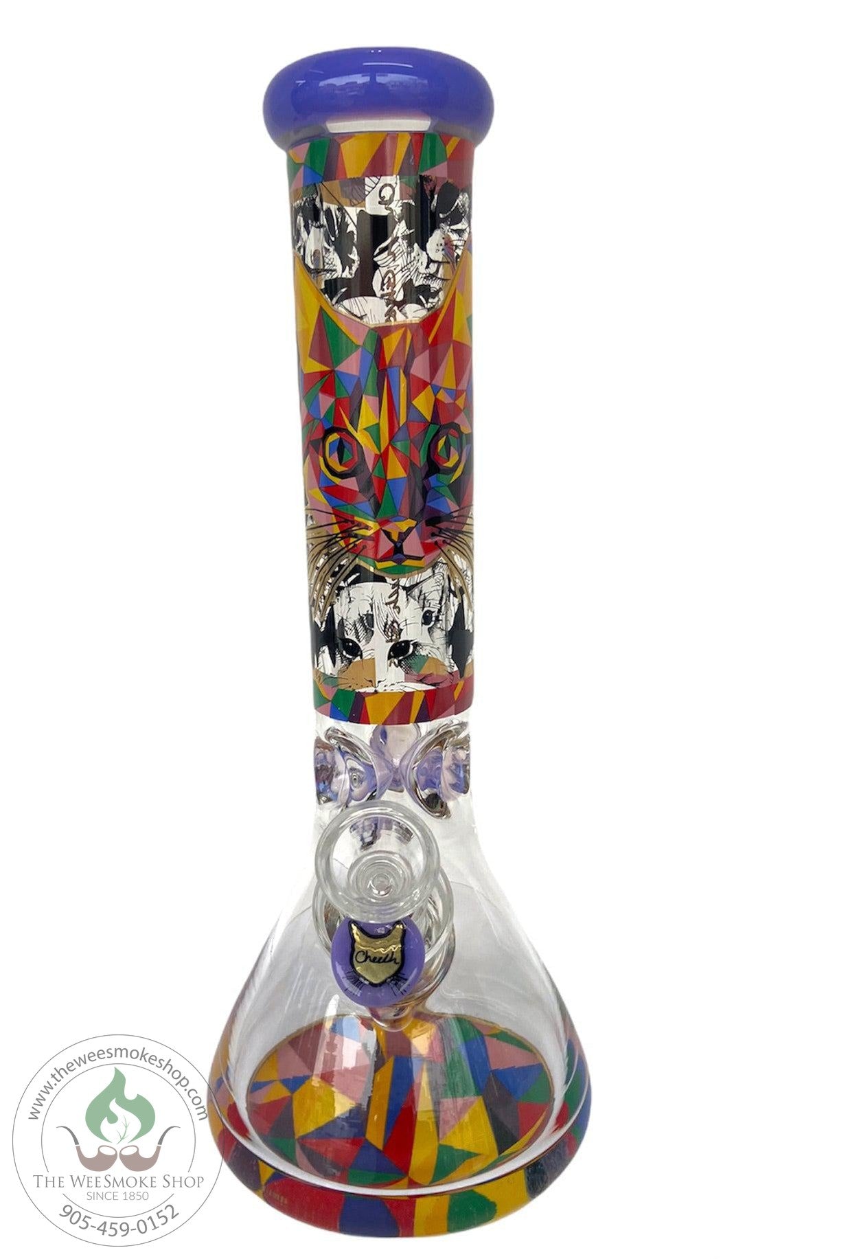 Cheech (12") 7mm Colorful Cat Bong-Bongs-The Wee Smoke Shop