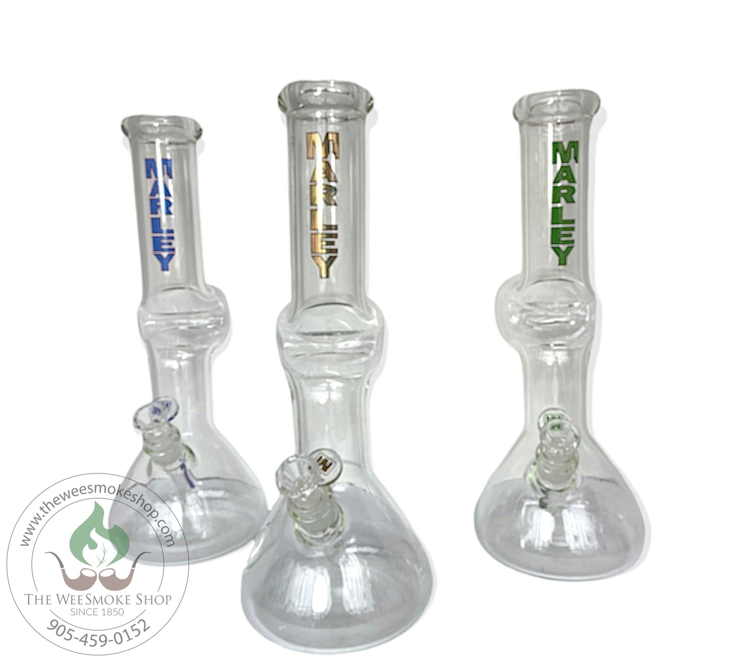 Marley 14" One Tier Rounded Bottom Zong - Glass Bong - The Wee Smoke Shop