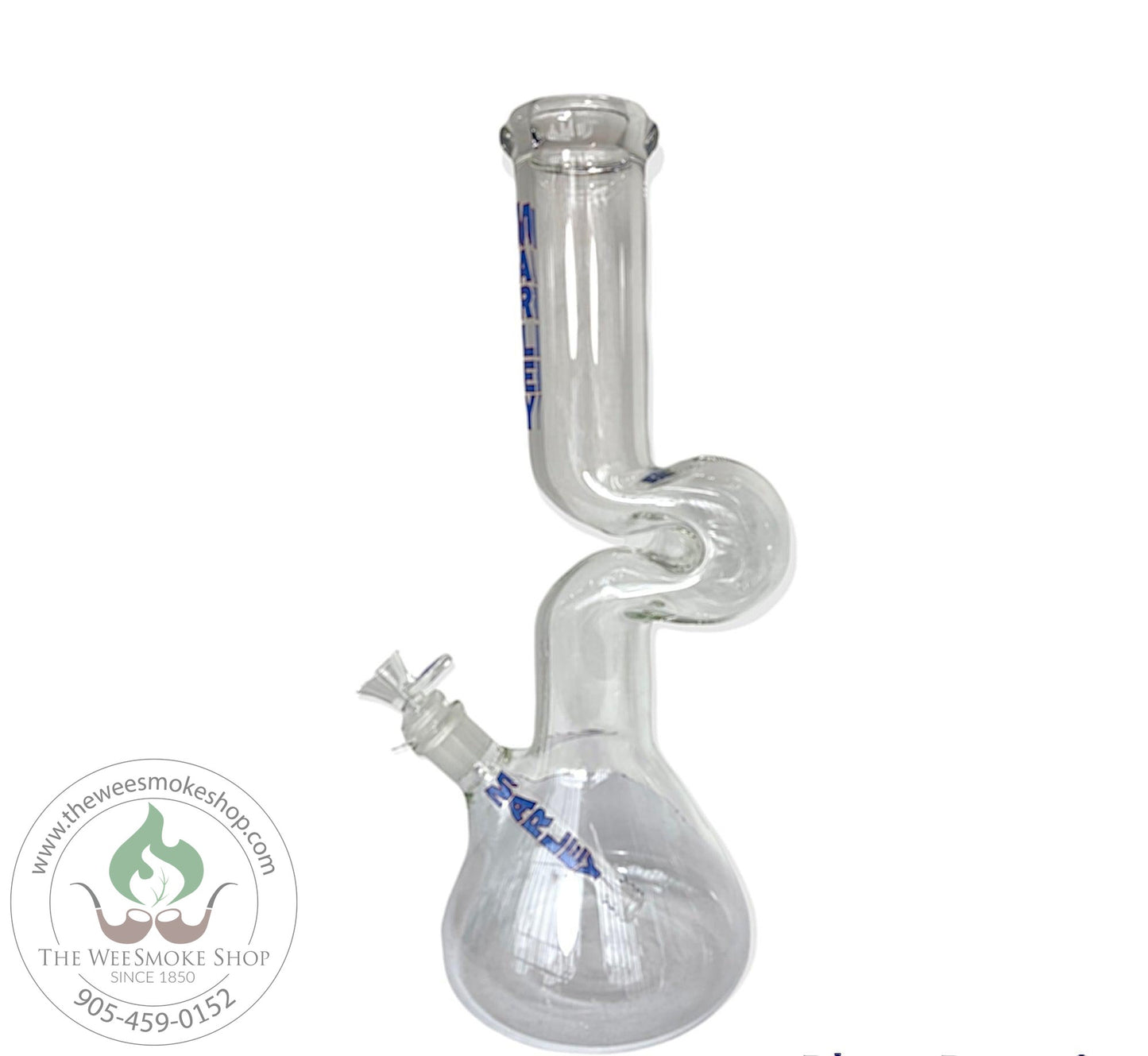 Blue Marley 14" One Tier Rounded Bottom Zong - Glass Bong - The Wee Smoke Shop