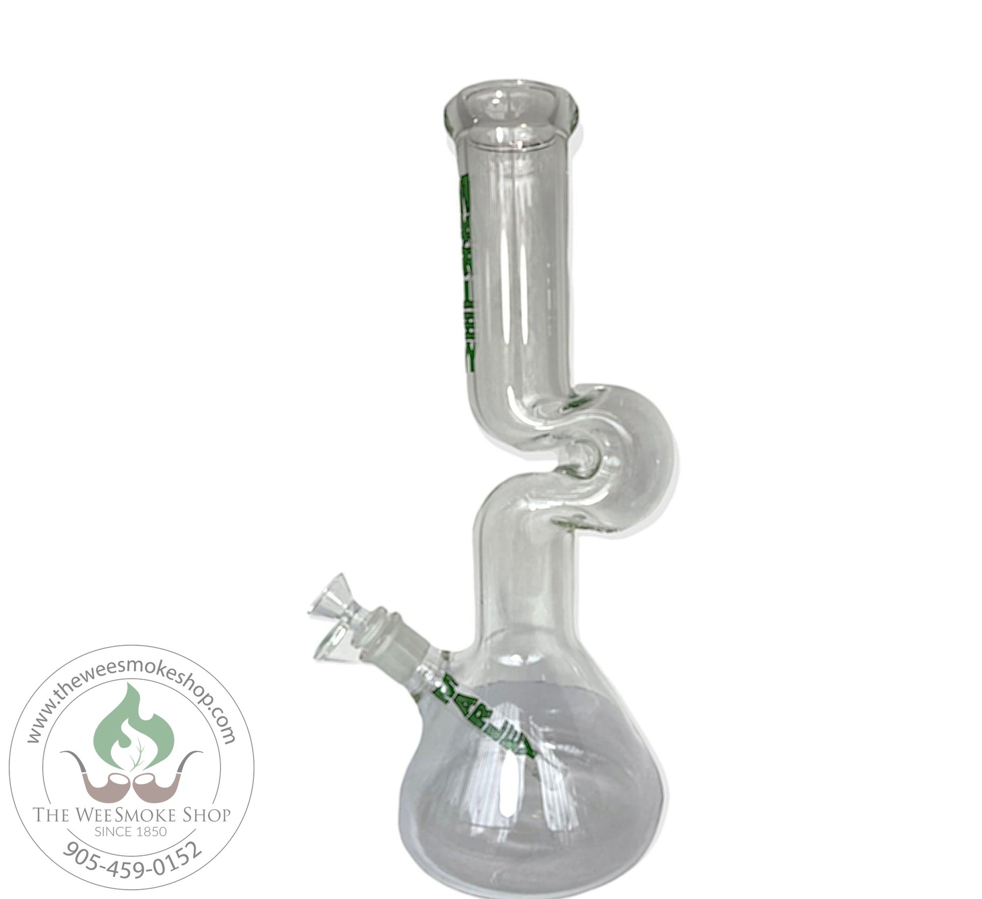 Green Marley 14" One Tier Rounded Bottom Zong - Glass Bong - The Wee Smoke Shop