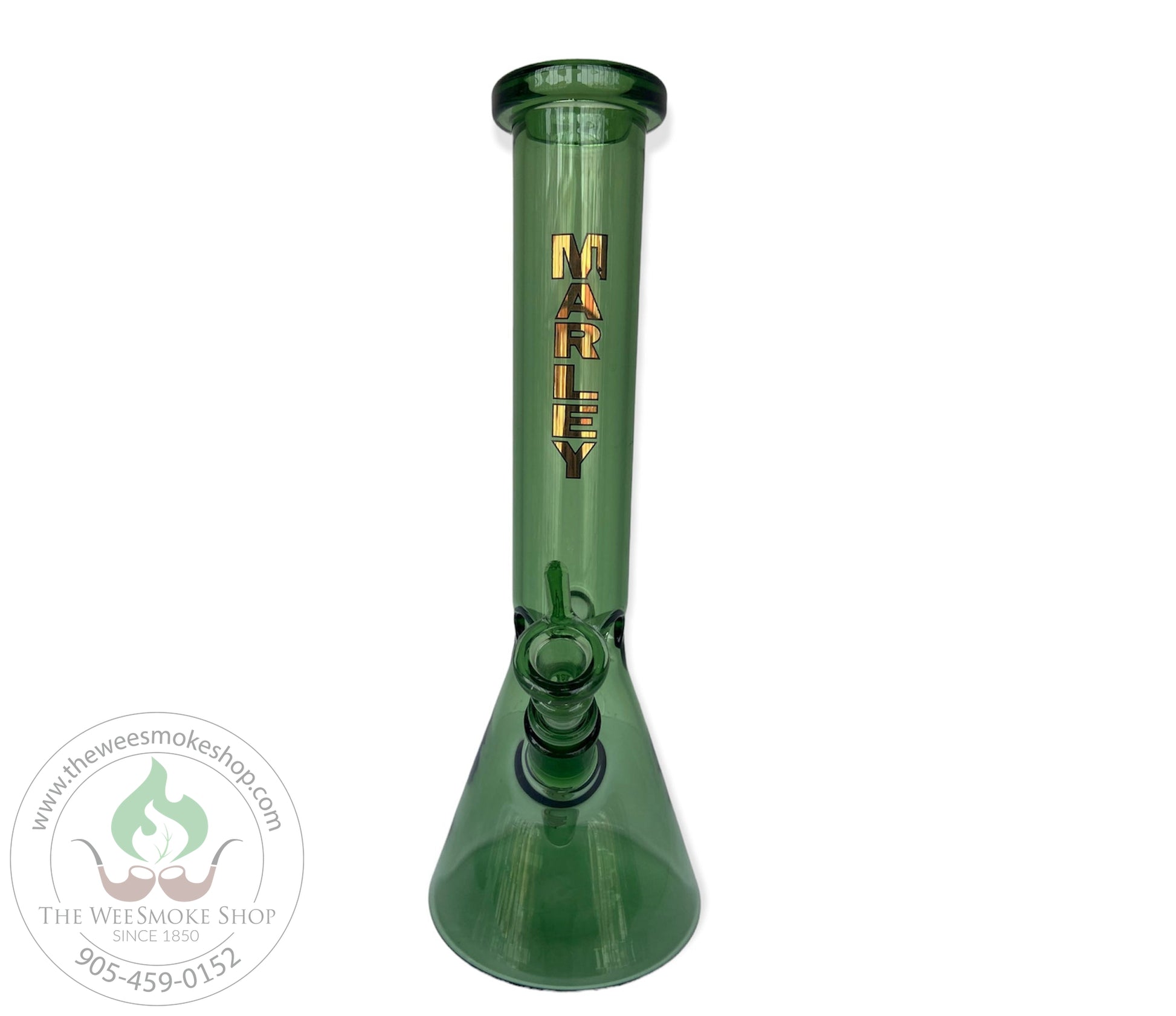 Marley Colored Glass Beaker Bong (14") Green - Glass Bong - the Wee Smoke Shop