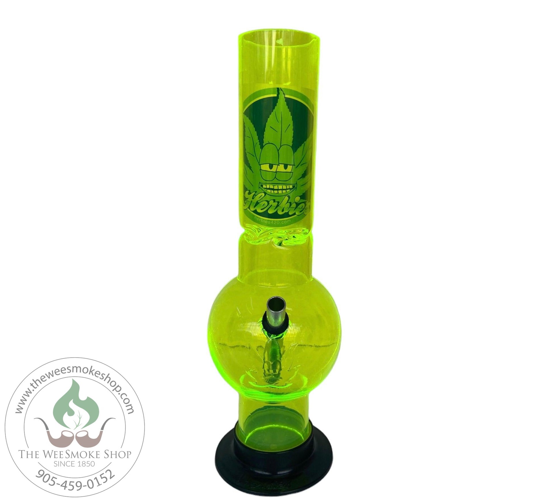 Light Green-Herbies Twisted Acrylic Bong (12'')-Acrylic Bongs-The Wee Smoke Shop