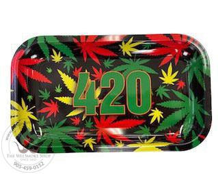 420 medium sized rolling tray in red, green, and yellow