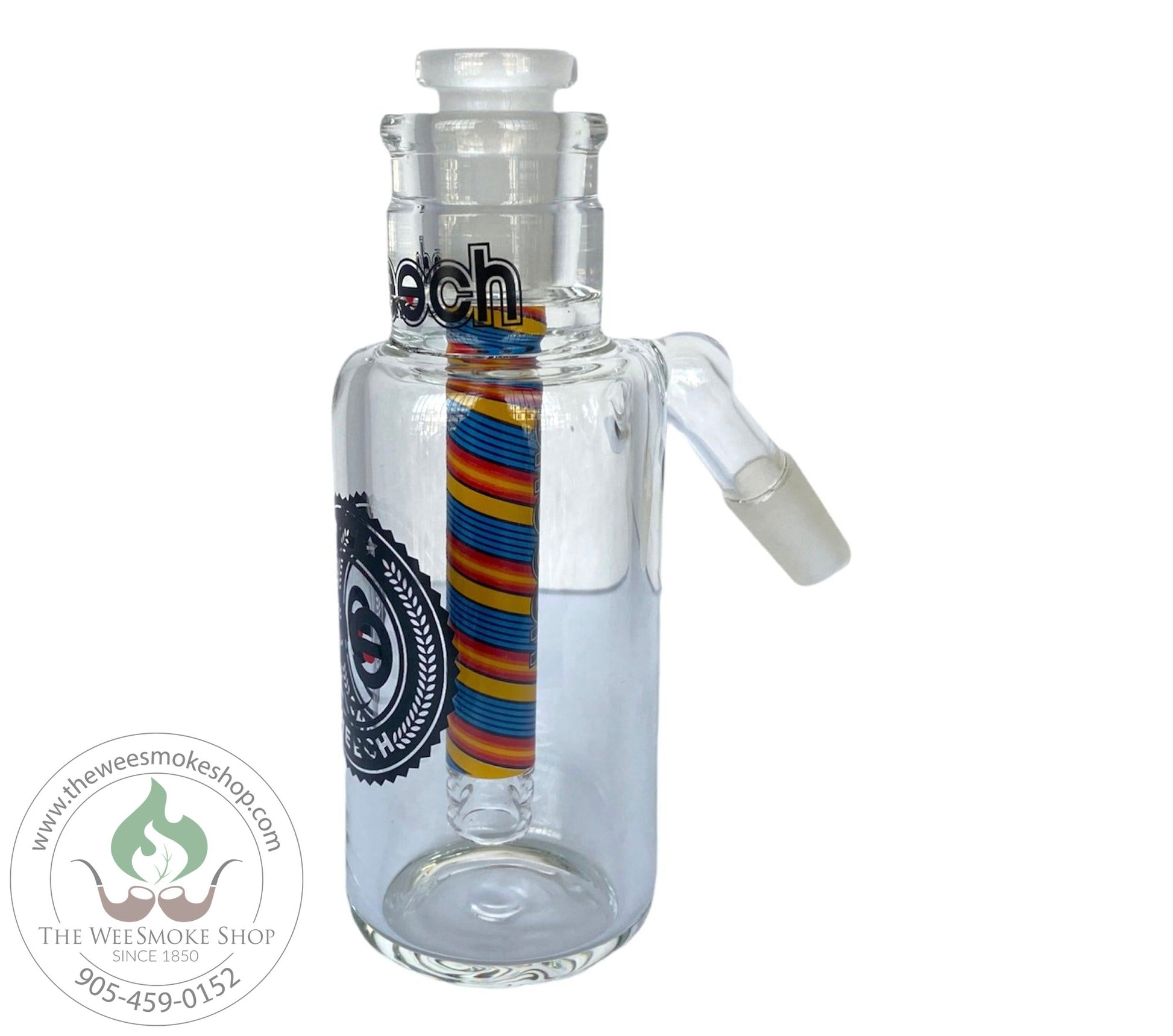Cheech Ash Catcher with Removable Downstem-Blue and Yellow -Ash Catchers- The Wee Smoke Shop