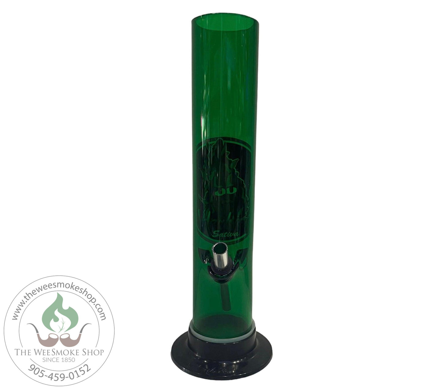 Herbies 10" Acrylic Zong-Green-The Wee Smoke Shop