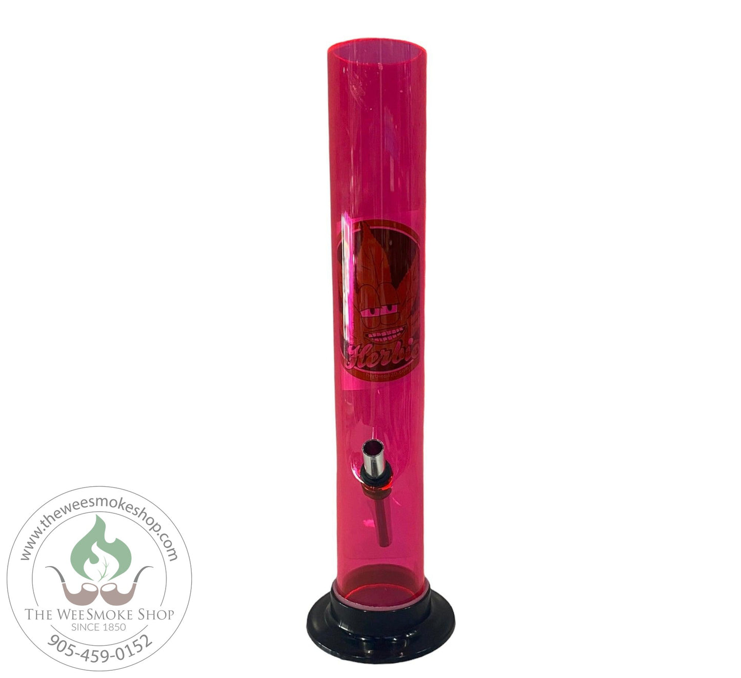 Pink-Herbies 12'' Straight Acrylic Bong- The Wee Smoke Shop