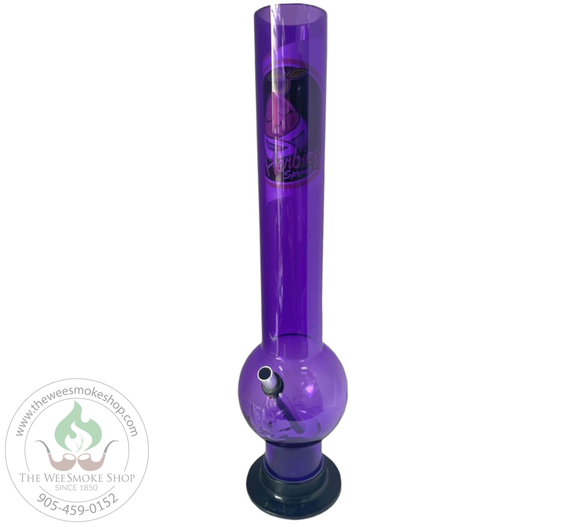 Purple Herbies 15" Acrylic Bong-Bongs-The Wee Smoke Shop