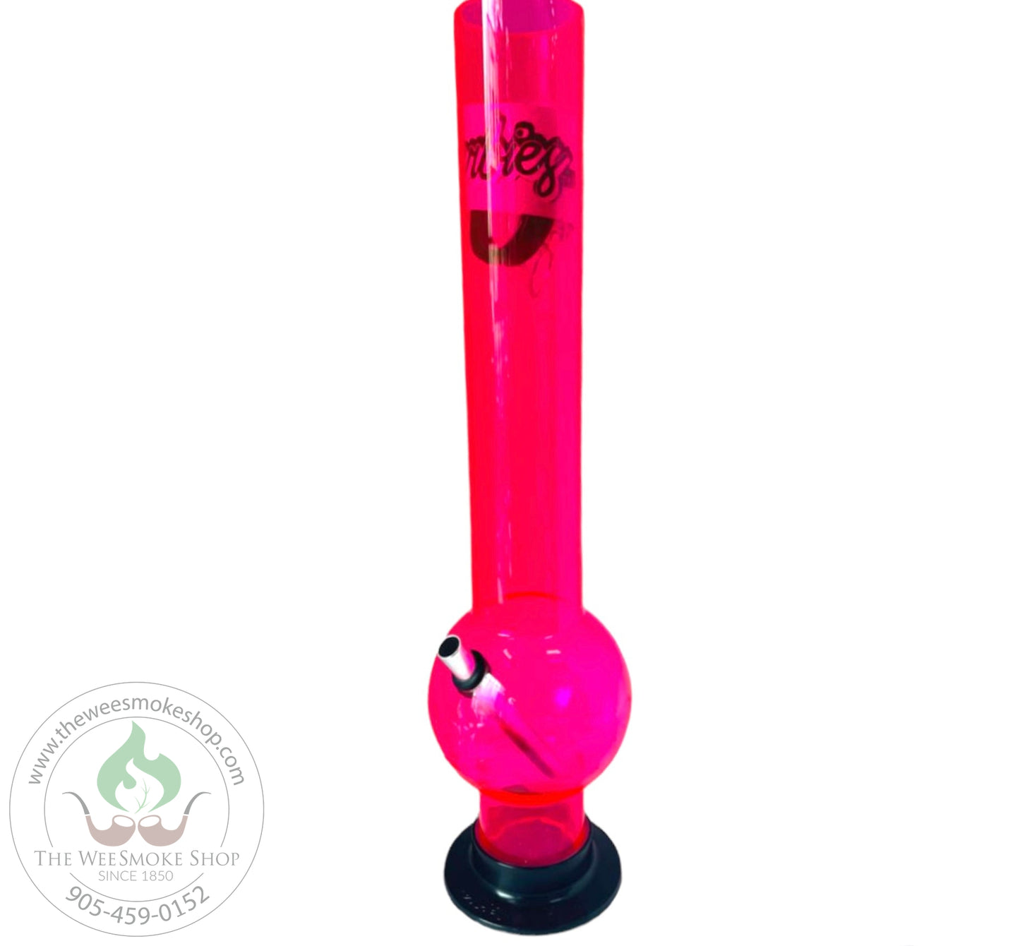Pink Herbies 15" Acrylic Bong-Bongs-The Wee Smoke Shop