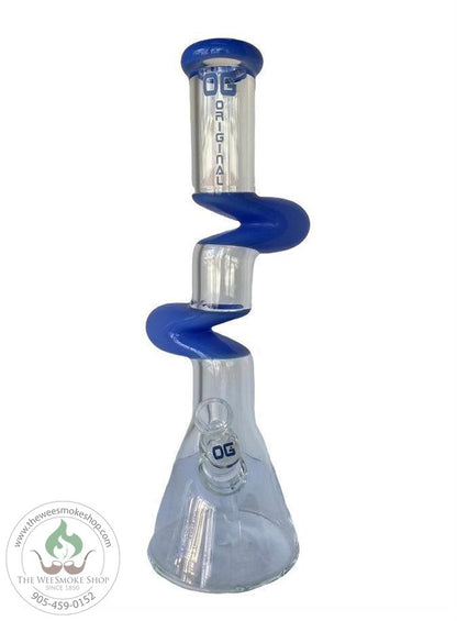 Blue OG 7mm Colored Zong (16") - Glass Bongs - The Wee Smoke Shop
