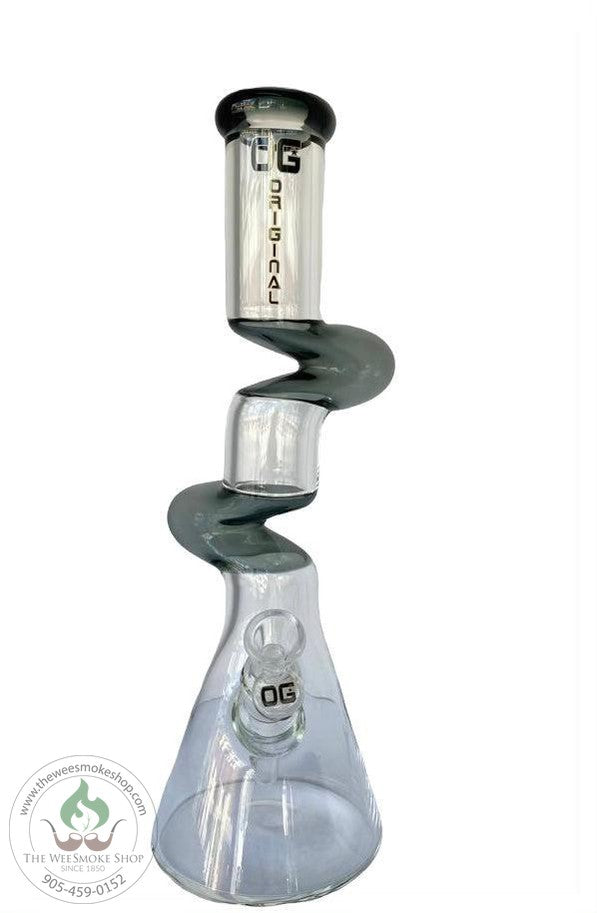 Black OG 7mm Colored Zong (16") - Glass Bongs - The Wee Smoke Shop